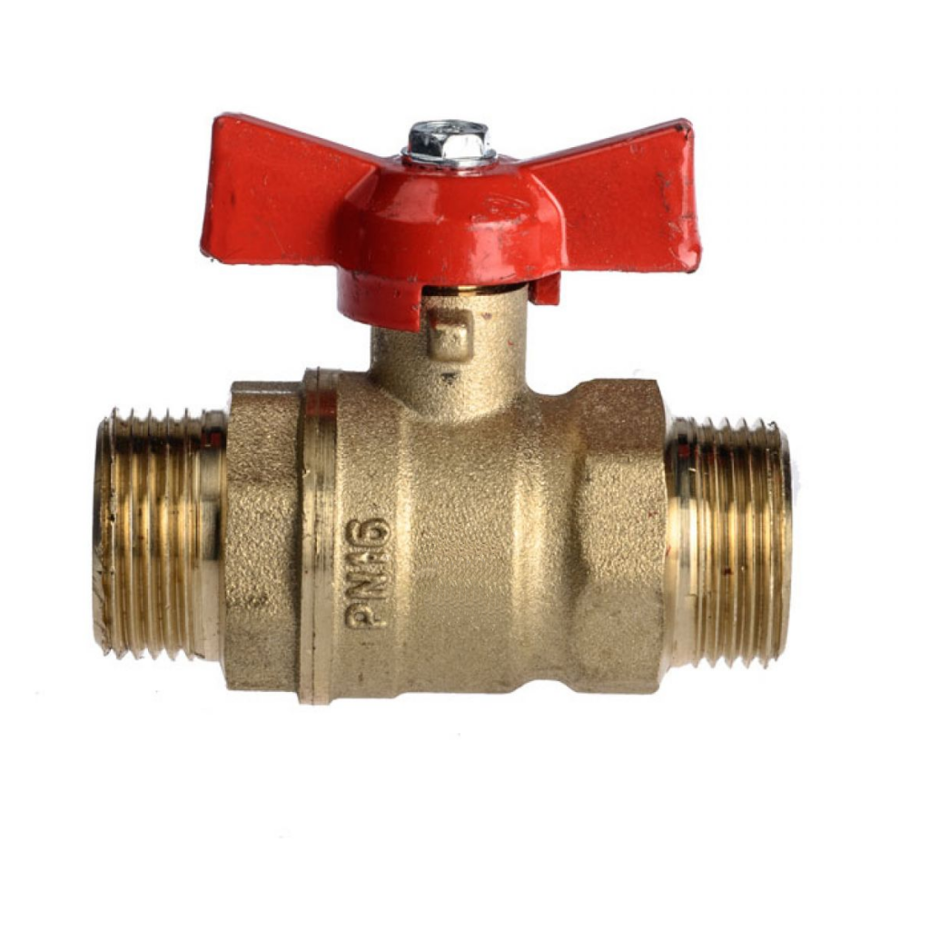 картинка Кран шаровой 1/2" (DN15) нар/нар ручка-бабочка, Цветлит от магазина Сантехника "АПТУС Торг"